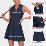 M MOTEEPI Athletic Workout Dress for Women Sleeveless Womens Golf Dress Tennis with Shorts and Pockets - Image 5
