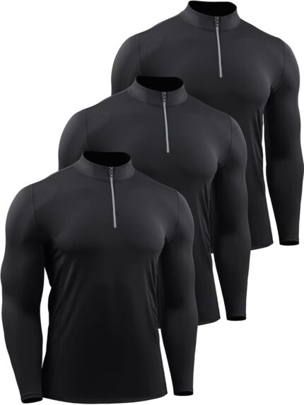 NELEUS Men's 3 Pack Athletic Compression Shirt Running Shirts