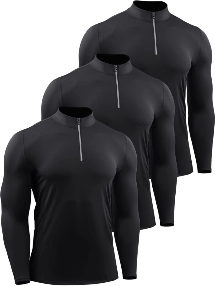 NELEUS Men's 3 Pack Athletic Compression Shirt Running Shirts - Image 1
