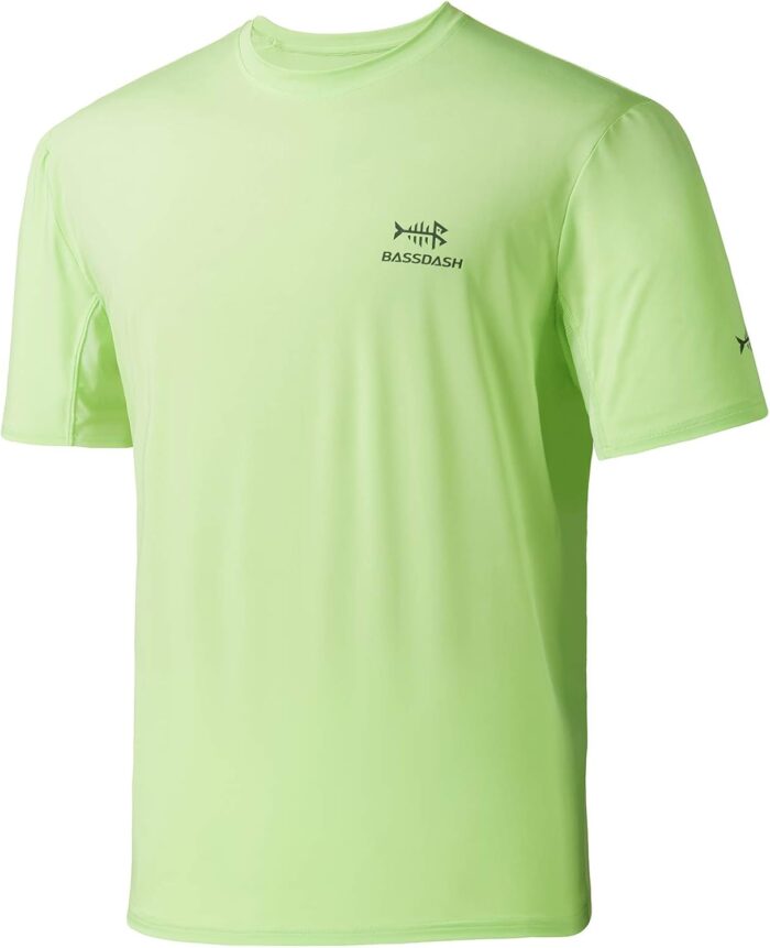 BASSDASH Men’s UPF 50+ Sun Protection Fishing Shirt Short Sleeve UV T-Shirt - Image 1