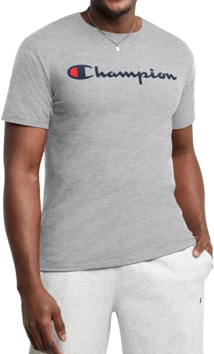 Champion Men's T-shirt, Cotton Midweight Men's Crewneck Tee,t-shirt for Men, Graphic Script