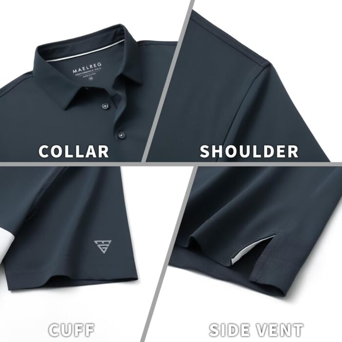 M MAELREG Golf Shirts for Men Short Sleeve Performance Dry Fit Lightweight Moisture Wicking Pique Casual Men's Polo Shirts - Image 5