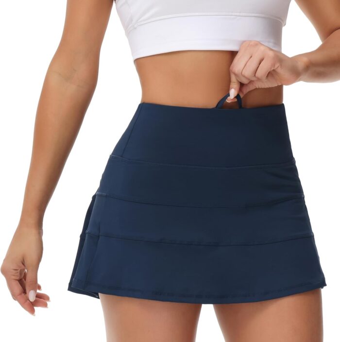 MCEDAR Pleated Tennis Skirt for Women with Pockets Women's High Waisted Athletic Golf Skorts Skirts Running Workout Shorts - Image 3