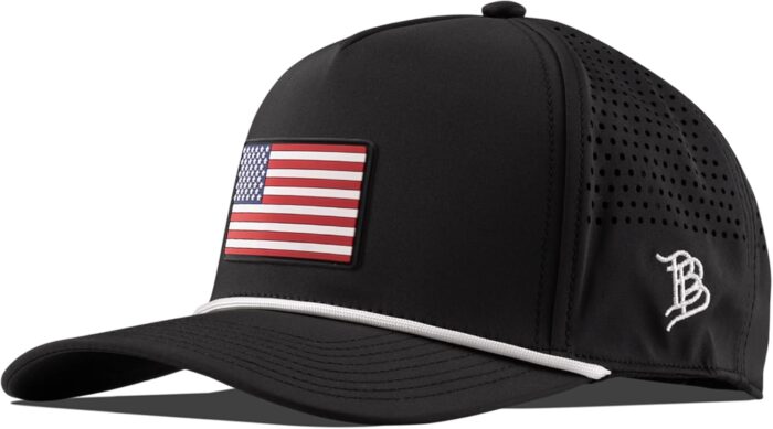 Branded Bills Old Glory PVC Curved 5 Panel Rope Hat, Fits 7-7 7/8, Adjustable Snapback - Image 1