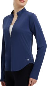 baleaf Women's Sun Shirts UPF50+ Half 1/4 Zip Shirt Rash Guard Long Sleeves SPF Lightweight Clothing UV Protection Hiking Top