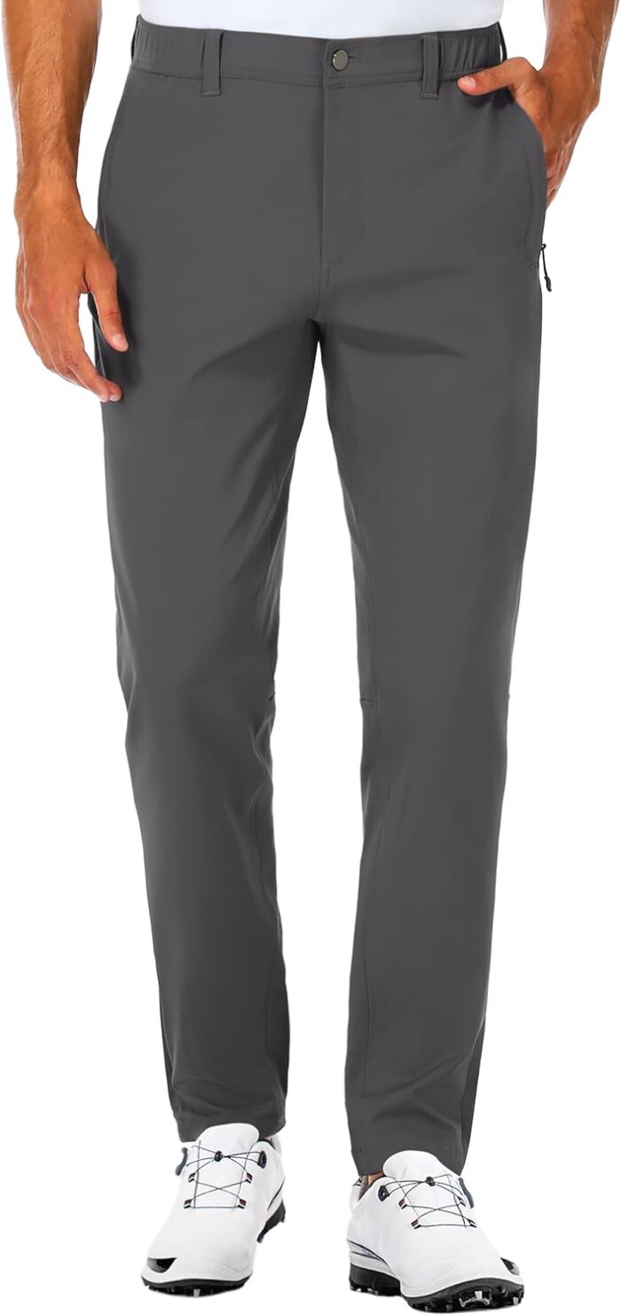SPECIALMAGIC Golf Pants Men Stretch Slim fit Hiking Pants Lightweight Dress Casual Tapered Zipper Pockets - Image 1