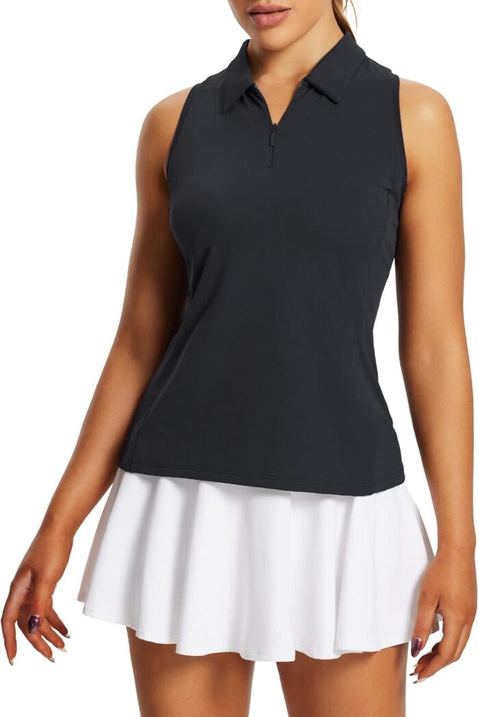 baleaf Women's Golf Shirts Tank Tops Sleeveless Tennis Polo Racerback with Collar Athletic Tanks Quick Dry - Image 6