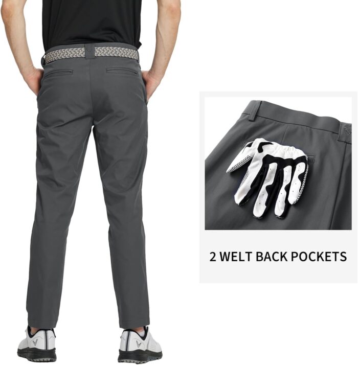 M MAELREG Golf Pants Men Quick Dry - 30"/32"/34" Stretch Lightweight 5 Pockets Water-Resistant Casual Mens Dress Pants - Image 3