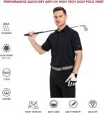 Mens Golf Shirt Short and Long Sleeve Moisture Wicking Dry Fit Performance Solid Casual Pique Golf Polo Shirts for Men - Image 5