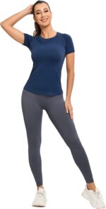 MathCat Workout Shirts for Women, Workout Tops for Women, Yoga Short Sleeve Shirts Soft Seamless Gym Shirts - Image 4