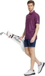 M MAELREG Mens Golf Shirt Short Sleeve Dry Fit Print Moisture Wicking Performance Patterns Collared Polo Shirt - Image 3