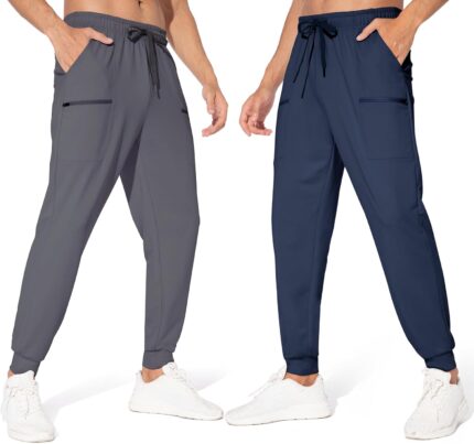 M MAROAUT Men's Joggers Pants - Lightweight Sweatpants with Zipper Pockets, Gym Workout Pants for Athletic Running Casual