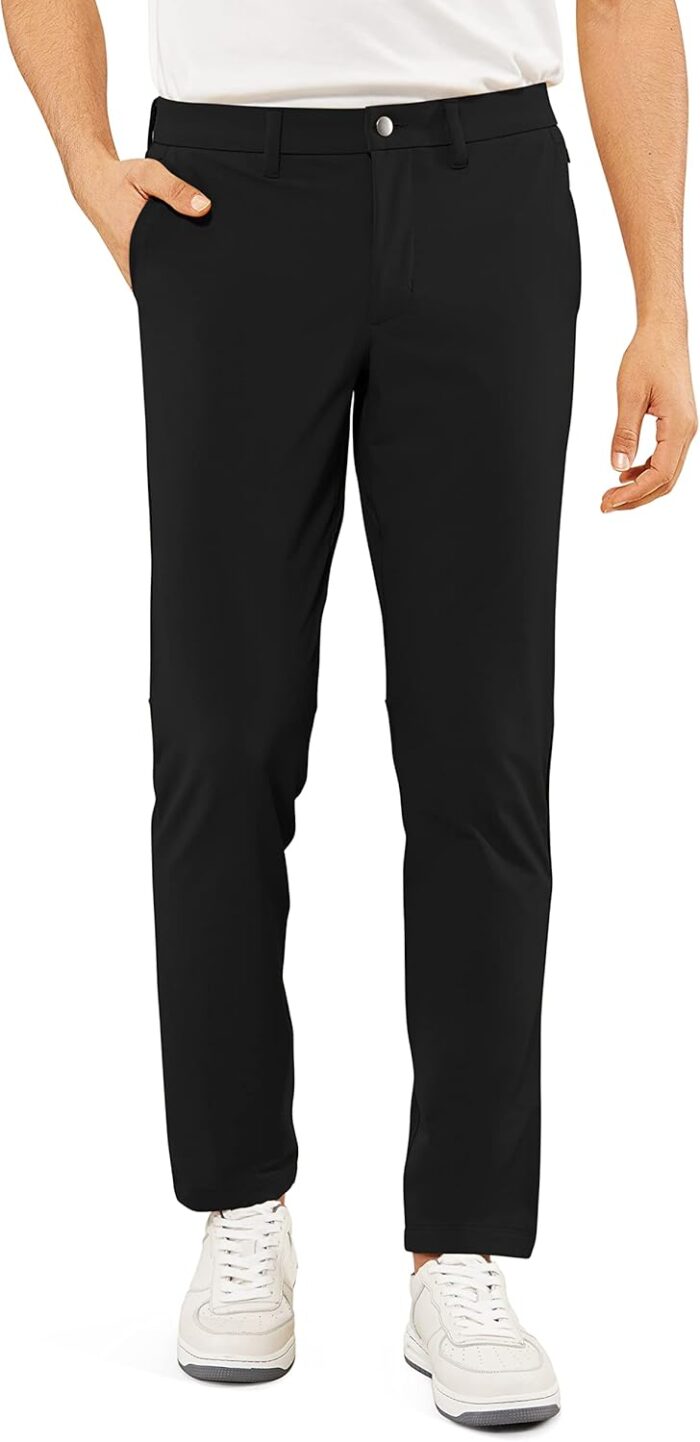 CRZ YOGA Men's Stretch Golf Pants - 31"/33"/35'' Slim Fit Stretch Waterproof Outdoor Thick Golf Work Pant with Pockets - Image 1