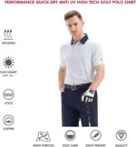 Men's Golf Polo Shirts Short Sleeve Striped Performance Moisture Wicking Dry Fit Golf Shirts for Men - Image 5