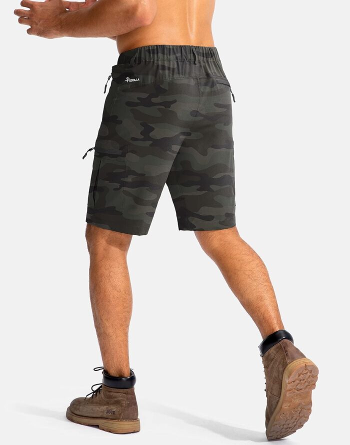 Pudolla Men's Hiking Cargo Shorts 9" Lightweight Outdoor Work Shorts for Men Travel Golf Camping Casual with 5 Zipper Pockets - Image 3