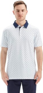 Men's Golf Polo Shirts Short Sleeve Striped Performance Moisture Wicking Dry Fit Golf Shirts for Men - Image 2