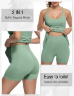 Tennis Dress for Women Athletic Golf Dress with Shorts and Pockets Backless Workout Dress with Adjustable Straps - Image 3