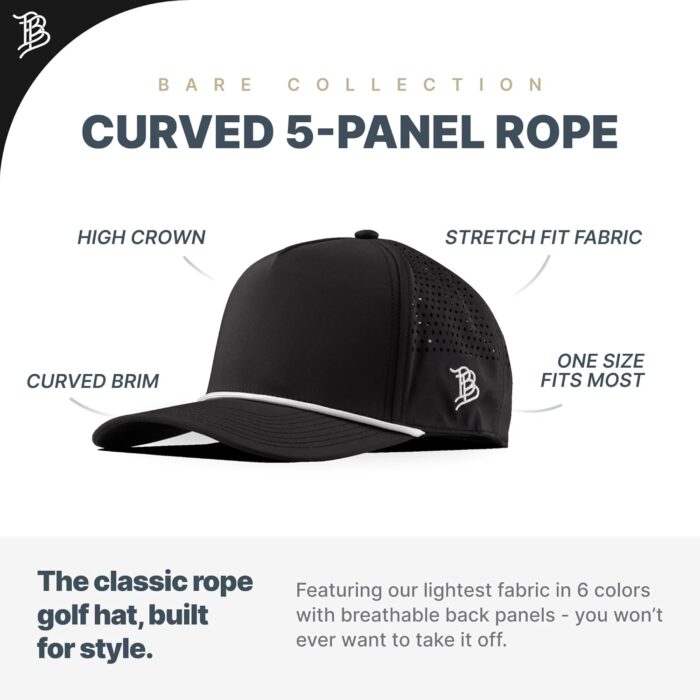 Branded Bills BB Golf Cutout PVC 5-Panel Performance, Lightweight, Comfortable Baseball Cap - Image 1