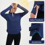baleaf Women's Sun Shirts UPF50+ Half 1/4 Zip Shirt Rash Guard Long Sleeves SPF Lightweight Clothing UV Protection Hiking Top - Image 5