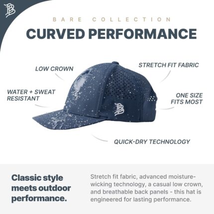 Branded Bills BB Golf Cutout PVC Curved Performance, Lightweight, Comfortable Baseball Cap