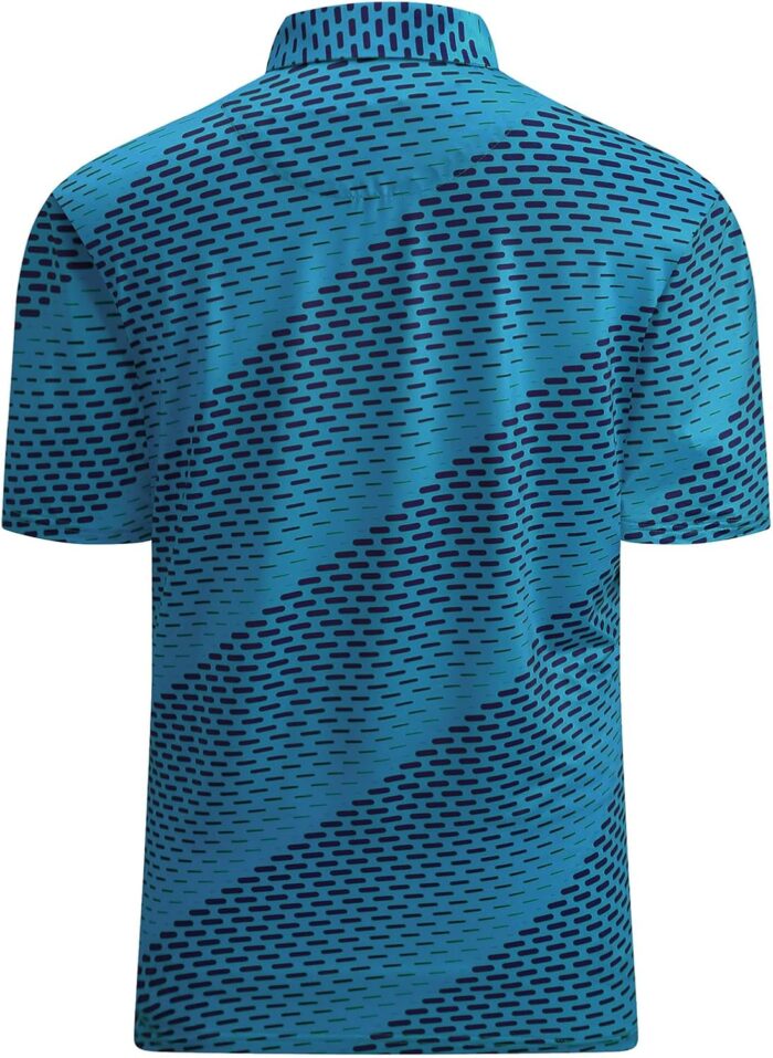 Hodaweisolp Golf Shirts for Men Dry Fit Print Moisture Wicking Performance Short Sleeve Polo Shirt - Image 2