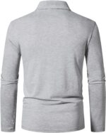 A WATERWANG Men's Long Sleeve Polo Shirts, Slim-fit Cotton Golf Polo Shirts Basic Designed - Image 3