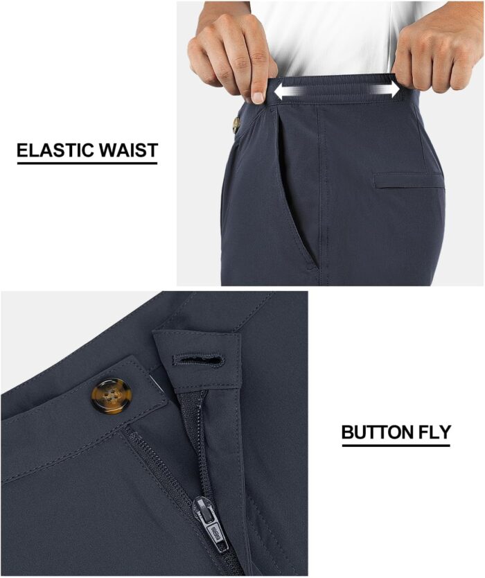 33,000ft Mens Golf Shorts 9 inch Inseam Quick Dry Elastic Waist Classic-Fit Drawstring Dress Shorts Hiking Fishing Business - Image 4