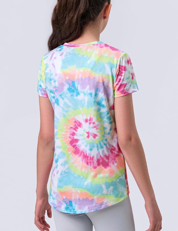 4 Pack: Youth Girls Athletic Shirts, Short Sleeve Dry Fit Apparel Tech Tshirts, Sports Activewear for Kids Teens - Image 7