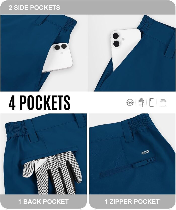 33,000ft Mens Golf Shorts 9 inch Inseam Quick Dry Elastic Waist Classic-Fit Drawstring Dress Shorts Hiking Fishing Business - Image 5