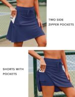 COOrun Tennis Skirt Women 20" Knee Length Golf Skort with Pockets High Waisted Athletic Sports Inner Shorts Skirts S-XXL - Image 2