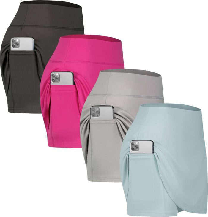 Real Essentials 4 Pack: Women's Active Skort Lightweight Comfy & Breathable Tennis Golf Skirt (Available in Plus Size) - Image 1