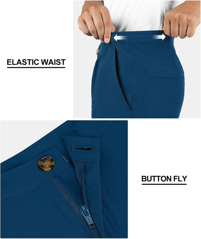 33,000ft Mens Golf Shorts 9 inch Inseam Quick Dry Elastic Waist Classic-Fit Drawstring Dress Shorts Hiking Fishing Business - Image 4