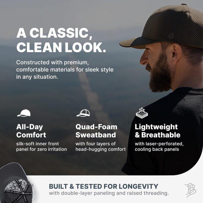 Branded Bills Bare Elite Hat, Performance Paneling, Adjustable Snapback, Silk-Soft Front Lining, Water-Repellent Shell - Image 3