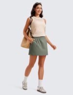 CRZ YOGA 4-Way Stretch Skirts for Women High Waisted Work Casual Golf Tennis Skirt Skorts with 5 Pockets - Image 3