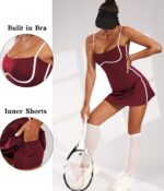Move With You Womens Workout Tennis Dress with Built-in Bra & Shorts Pockets Sleeveless Exercise Golf Dresses - Image 5