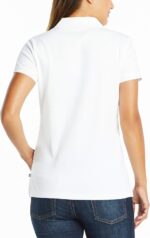 Nautica Women's 3-Button Short Sleeve Breathable 100% Cotton Polo Shirt - Image 3