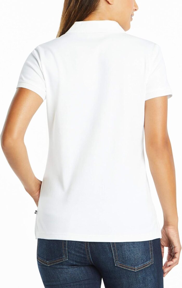 Nautica Women's 3-Button Short Sleeve Breathable 100% Cotton Polo Shirt - Image 3