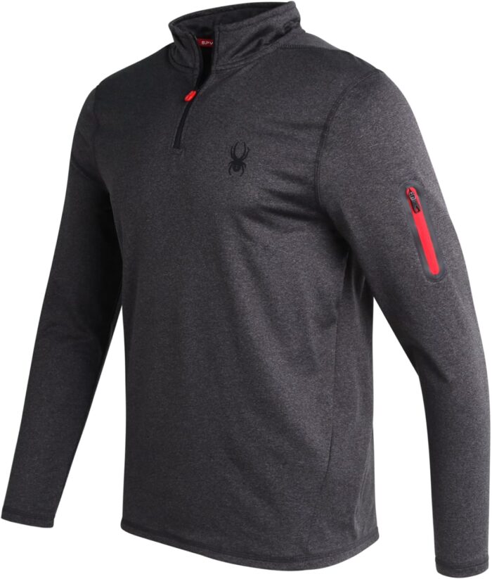 Spyder Men's Active Shirt - Quarter Zip Long Sleeve Performance Pullover - Lightweight Slim Fit Workout Shirt for Men (S-XL) - Image 1