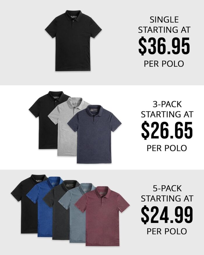 INTO THE AM Polo Shirts for Men - Comfortable Fit Collared Shirt Men S - 4XL Fitted Short Sleeve Classic Golf Shirts - Image 4