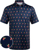 Men's Golf Shirts Short Sleeve Moisture Wicking Print Patterns Collared Performance Polo Golf Shirts for Men Dry Fit - Image 2