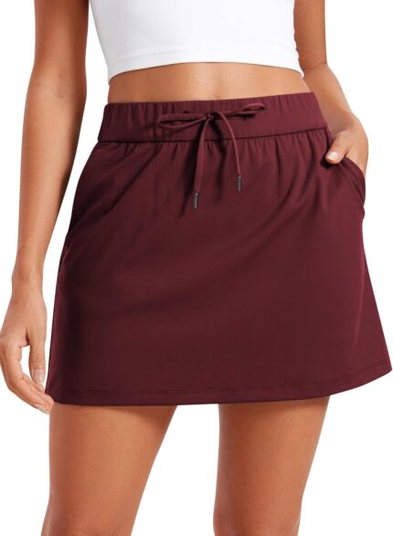 CRZ YOGA 4-Way Stretch Skirts for Women High Waisted Work Casual Golf Tennis Skirt Skorts with 5 Pockets