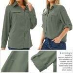 Women's UPF 50 Long Sleeve UV Sun Protection Safari Shirts Outdoor Quick Dry Fishing Hiking Travel Shirts - Image 4