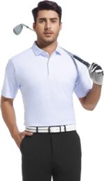 Alex Vando Mens Golf Shirt Moisture Wicking Classic Print Golf Shirts for Men - Image 3