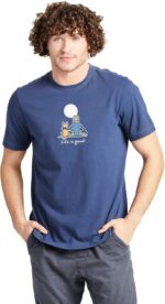 Life is Good Mens Jake and Rocket Moon Cotton Tee, Crewneck, Short Sleeve Graphic T-Shirt