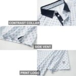 Men's Golf Polo Shirts Short Sleeve Striped Performance Moisture Wicking Dry Fit Golf Shirts for Men - Image 4