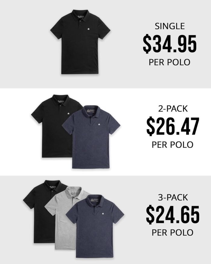 INTO THE AM Men's Polo Shirts - Fitted Short Sleeve Collar Shirt for Men S - 4XL - Image 4