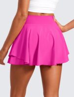 CRZ YOGA Tennis Skirts for Women Crossover High Waisted Ruffle Layered Workout Athletic Golf Skort with Pockets - Image 2