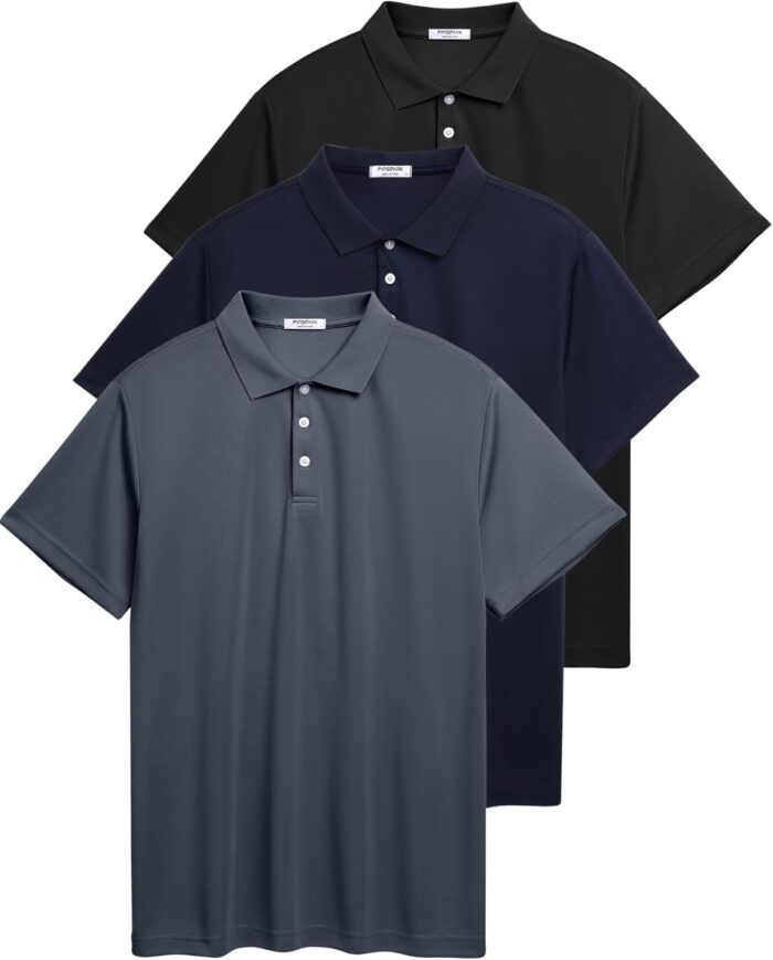 PINSPARK 1/3/4/5 Pack: Golf Polo Shirts for Men Multipacks Quick Dry Short Sleeve Collared Shirt Slim Fit Casual Polos Shirt - Image 5