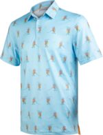 Men's Golf Shirts Short Sleeve Moisture Wicking Print Patterns Collared Performance Polo Golf Shirts for Men Dry Fit
