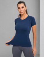 MathCat Workout Shirts for Women, Workout Tops for Women, Yoga Short Sleeve Shirts Soft Seamless Gym Shirts - Image 5